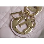 Lady pink vine checkered lacquered GR original sheepskin mini Three compartments